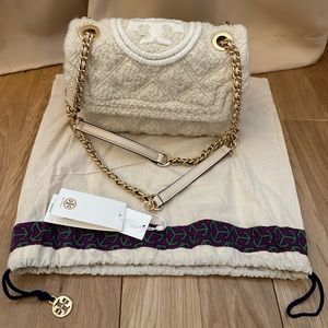 TORY BURCH FLEMING SOFT BOUCLÉ SHOULDER BAG